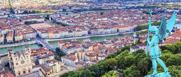 Vue sur Lyon depuis la colline de Fourvière